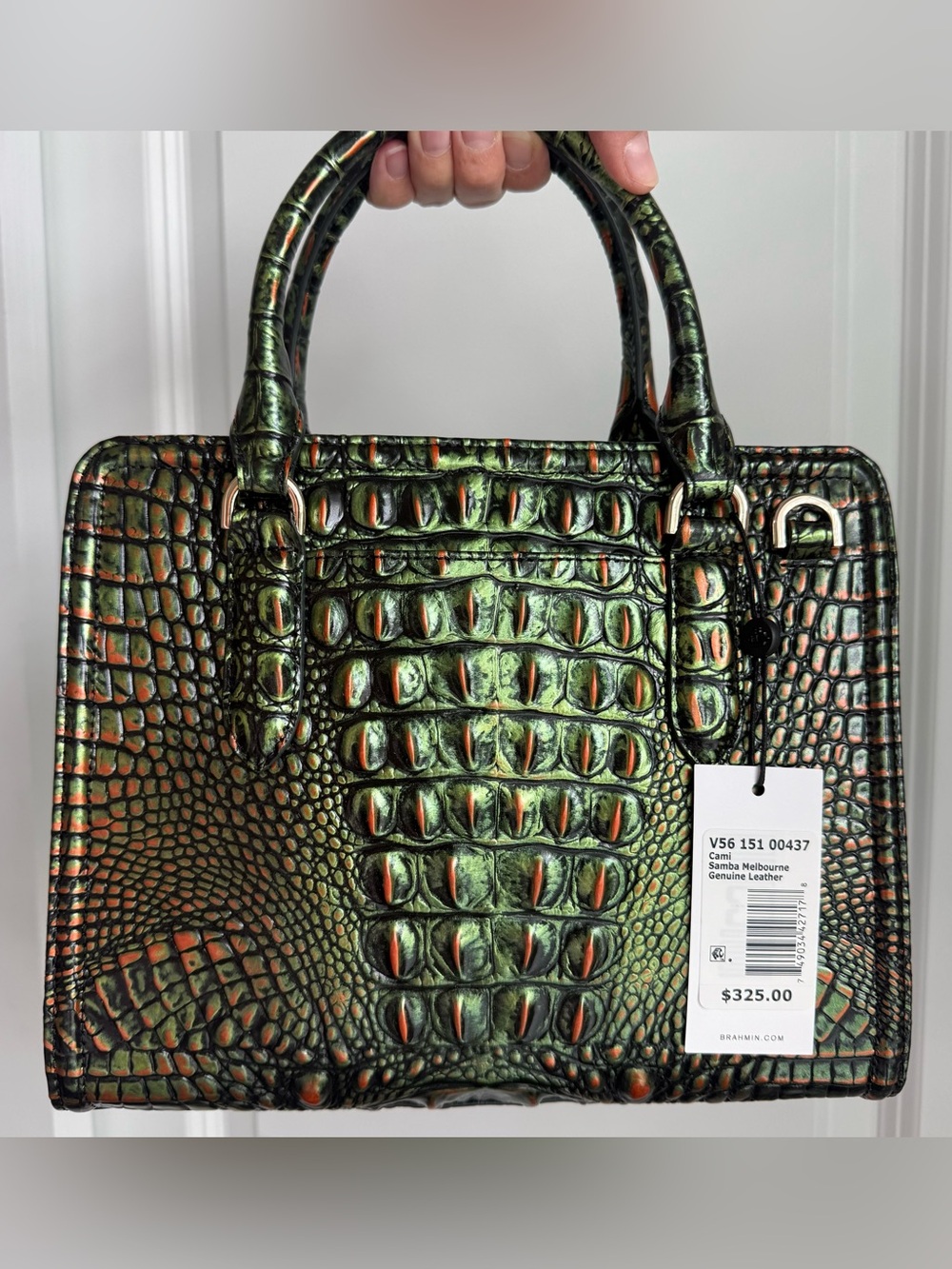 Brahmin Cami Satchel Samba Green Melbourne Leather - Picture 8 of 9